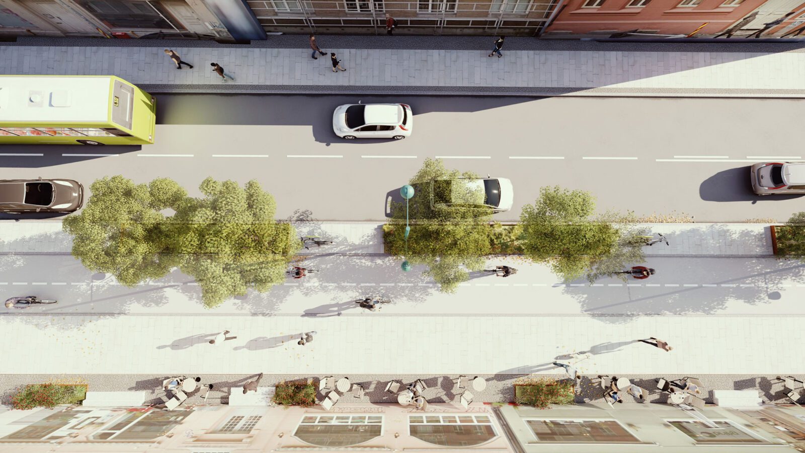 Innherredsveien, overblikksbilde Bassengbakken og Mellomveien (ill: Asplan Viak)