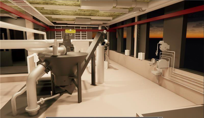 Saksvik renseanlegg 3D-modell av sandvasker