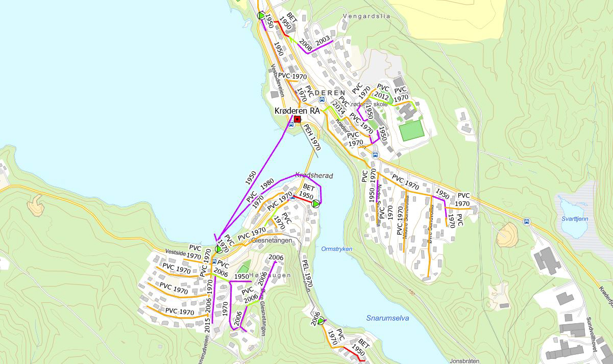 Kart over Krødsherad kommune